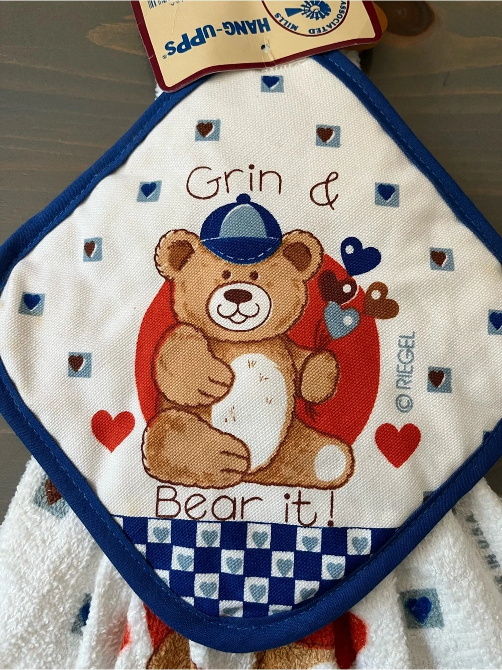 Vintage 80s Country Bear HANG-uPPs Kitchen Set Handtowel Pot Holder NOS USA NWT